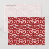 Fun Bike Route Fixie Bicycle Patroonrood Briefkaart (Voorkant / Achterkant)