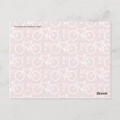 Fun Bike Route Fixie Bicycle Patroonrood Briefkaart (Achterkant)