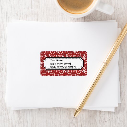 Fun Bike Route Fixie Bicycle Patroonrood Etiket (Insitu)