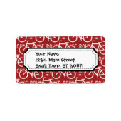 Fun Bike Route Fixie Bicycle Patroonrood Etiket (Voorkant)