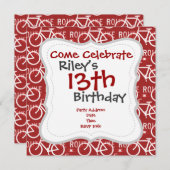 Fun Bike Route Fixie Bicycle Patroonrood Kaart (Voorkant / Achterkant)