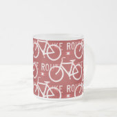 Fun Bike Route Fixie Bicycle Patroonrood Matglas Koffiemok (Voorkant rechts)