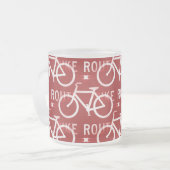 Fun Bike Route Fixie Bicycle Patroonrood Matglas Koffiemok (Voorkant links)