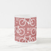 Fun Bike Route Fixie Bicycle Patroonrood Matglas Koffiemok (Center)