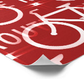 Fun Bike Route Fixie Bicycle Patroonrood Poster (Hoek)