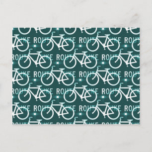 Fun Bike Route Fixie Bike Cyclist Patroon Briefkaart