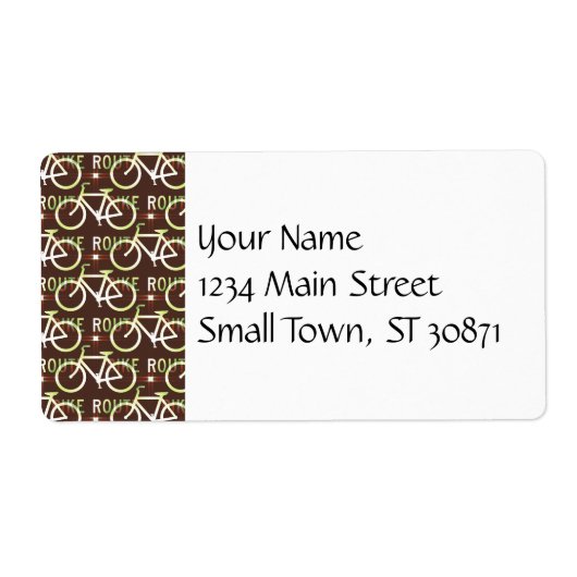 Fun Bike Route Fixie Bike Cyclist Patroon Etiket (Voorkant)