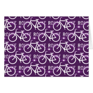 Fun Bike Route Fixie Bike Cyclist Pattern Paars