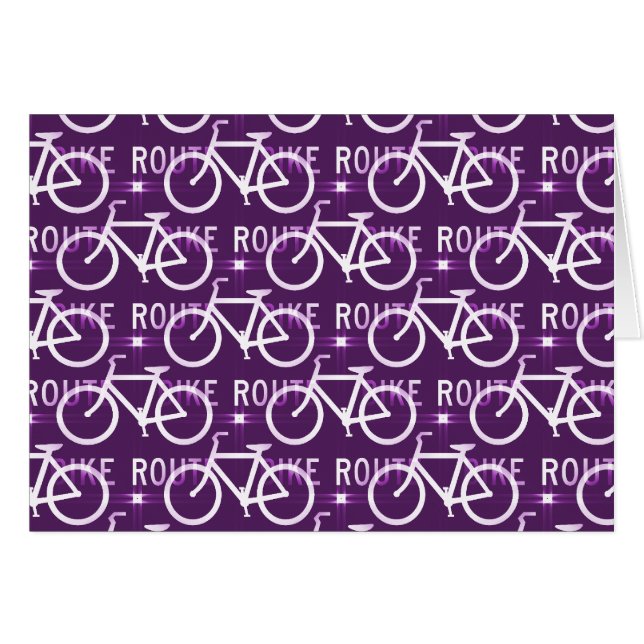 Fun Bike Route Fixie Bike Cyclist Pattern Paars (Voorkant Horizontaal)