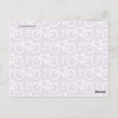 Fun Bike Route Fixie Bike Cyclist Pattern Paars Briefkaart (Achterkant)