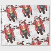 Fun Biker Santa Snowflake Cadeaupapier (Vlak)