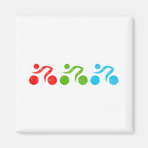 Fun biking illustrator magneet