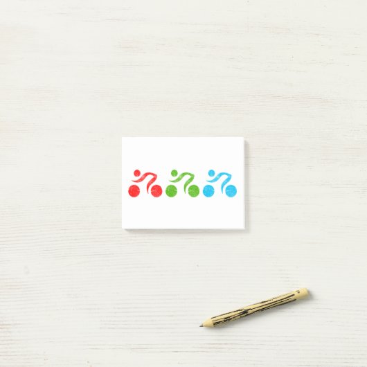 Fun biking illustrator post-it® notes (Op bureau)