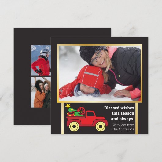 Fun Billboard Style Modern Foto Festive Kerstmis (Voorkant / Achterkant)