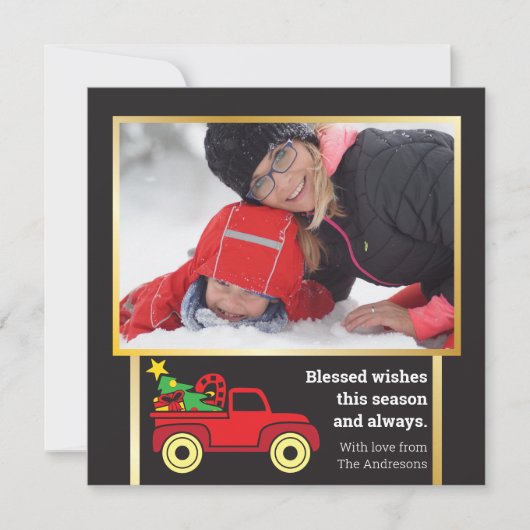 Fun Billboard Style Modern Foto Festive Kerstmis (Voorkant)