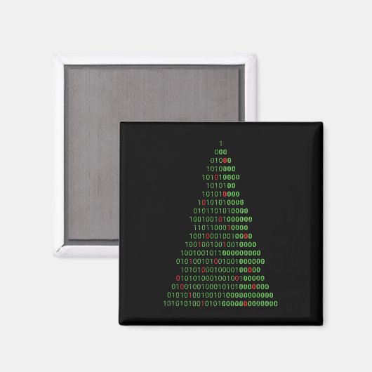 Fun Binary Christmas Tree Computer Programmers And Magneet (Voorkant / Achterkant)