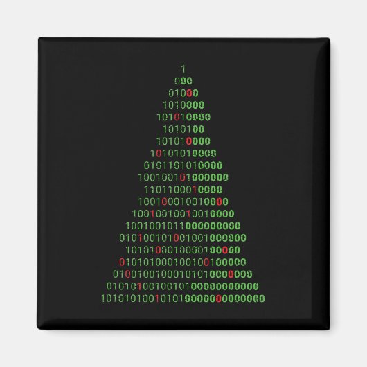 Fun Binary Christmas Tree Computer Programmers And Magneet (Voorkant)