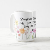 Fun "Biologen sterven nooit" Koffiemok (Voorkant links)