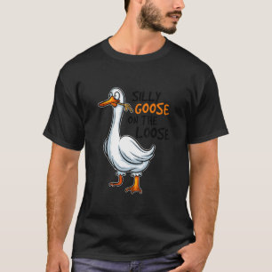 Fun Bird Animal Hunter Duck Gekke Goose op de Lo T-shirt