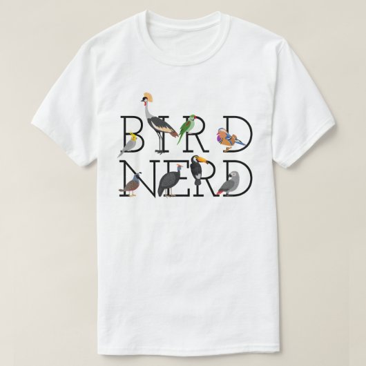 Fun Bird Nerd T-Shirt (Design voorkant)