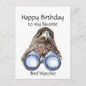Fun Bird Watcher Birthday Pun Hawk Binocles Briefkaart (Voorkant)