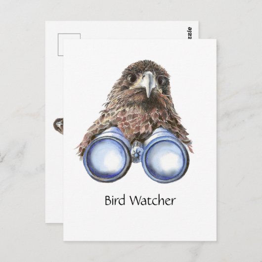 Fun Bird Watting Quote Pun Hawk Binocles Briefkaart (Voorkant / Achterkant)