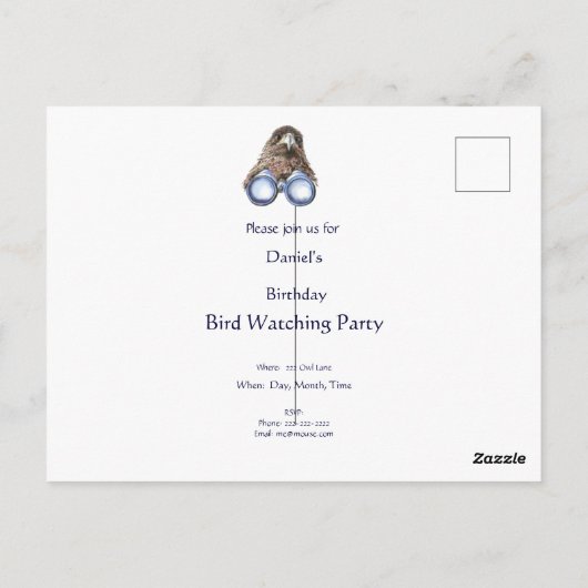 Fun Bird Watting Quote Pun Hawk Binocles Briefkaart (Achterkant)