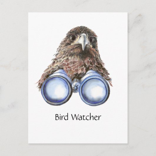 Fun Bird Watting Quote Pun Hawk Binocles Briefkaart (Voorkant)