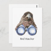 Fun Bird Watting Quote Pun Hawk Binocles Postca Briefkaart (Voorkant / Achterkant)