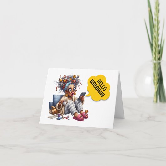 Fun BIRDBRAIN Notitiekaartje (Voorkant)