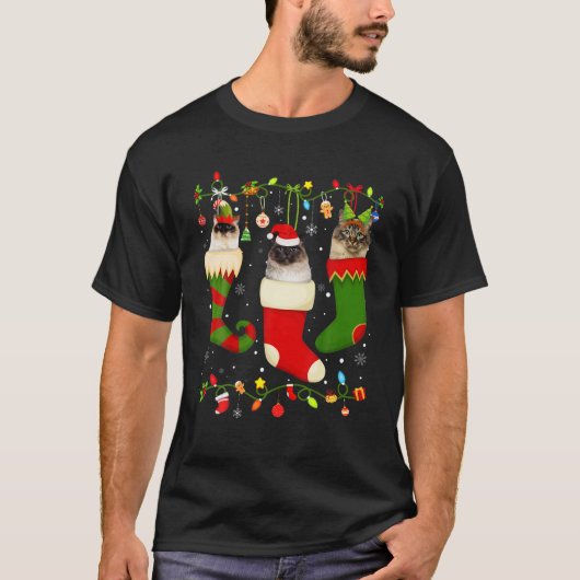 Fun Birman die kerstfeestdagen stopt T-shirt (Voorkant)