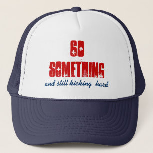 Fun BIrthday 60 Iets Blue Red Trucker Pet