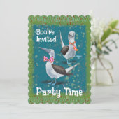 Fun Birthday Backyard Barbecue Party Invitation Kaart (Staand voorkant)
