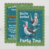Fun Birthday Backyard Barbecue Party Invitation Kaart (Voorkant / Achterkant)