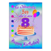 FUN BIRTHDAY BOY - BLAUW / PAARS GEPERSONALISEERD (Voorkant)