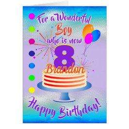 FUN BIRTHDAY BOY - BLAUW / PAARS GEPERSONALISEERD