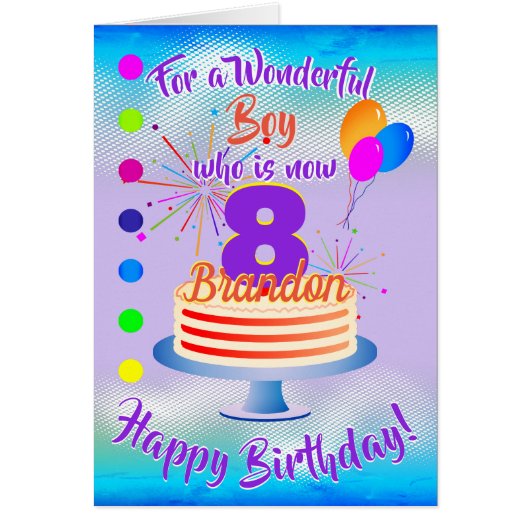 FUN BIRTHDAY BOY - BLAUW / PAARS GEPERSONALISEERD (Voorkant)