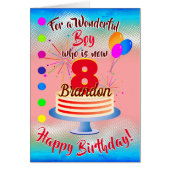 FUN BIRTHDAY BOY - BLUE / RED PERSONALIZED (Voorkant)