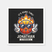 Fun Birthday Boy with Basketball Theme Servet (Voorkant)