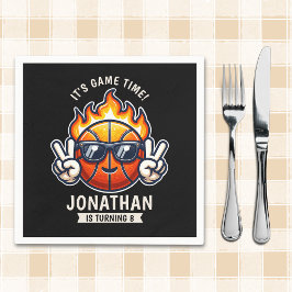 Fun Birthday Boy with Basketball Theme Servet