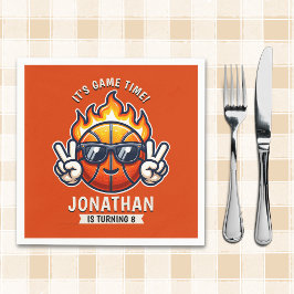 Fun Birthday Boy with Basketball Theme Servet