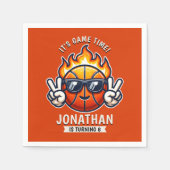 Fun Birthday Boy with Basketball Theme Servet (Voorkant)