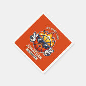 Fun Birthday Boy with Basketball Theme Servet (Hoek)