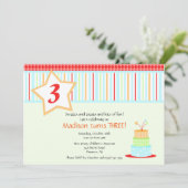 Fun Birthday Cake Birthday Uitnodiging (Staand voorkant)