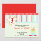 Fun Birthday Cake Birthday Uitnodiging (Voorkant / Achterkant)