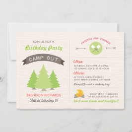 Fun Birthday Camp Out Uitnodiging