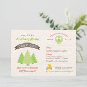 Fun Birthday Camp Out Uitnodiging (Staand voorkant)