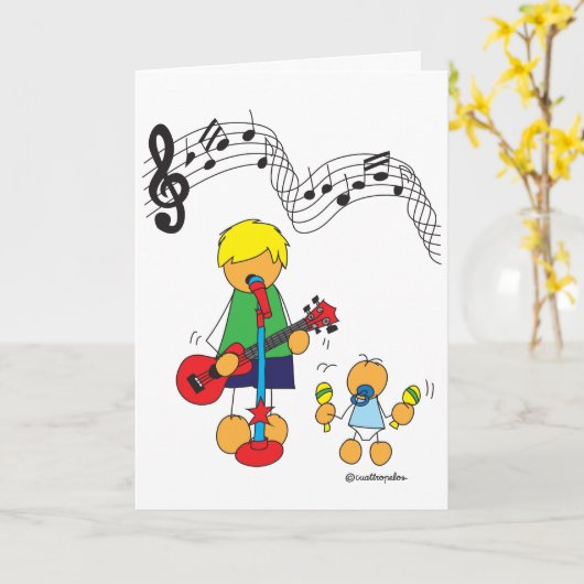 Fun birthday card, I have a  song for you Kaart (Gele Bloem)