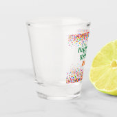 Fun Birthday Colorful Confetti Add Name Age Shot Glas (Links)