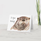 Fun Birthday Cute Otter Natuur, Wildlife Kaart (Voorkant)
